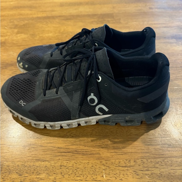 On Cloud Cloudflow Gray Black White Running Shoes Mens 10 Mesh Top EUC - Picture 2 of 7